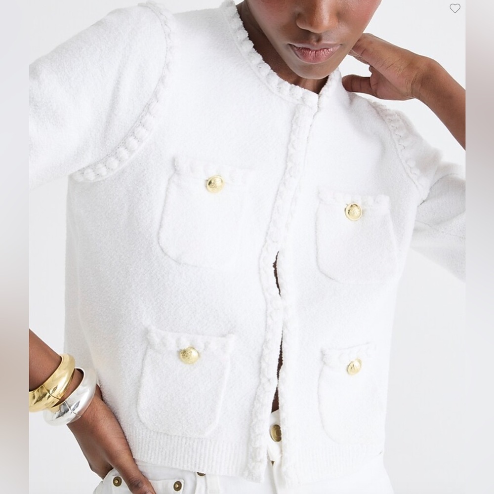 White odette sweater lady jacket from J.Crew in size XXL